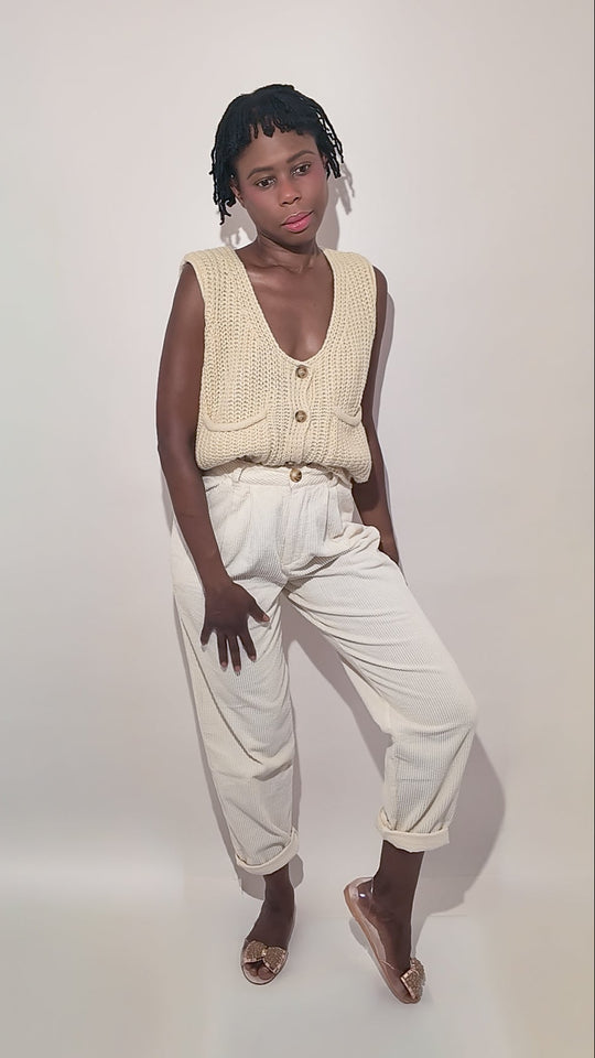 Two Piece Set - Soft Knit Sweater Vest