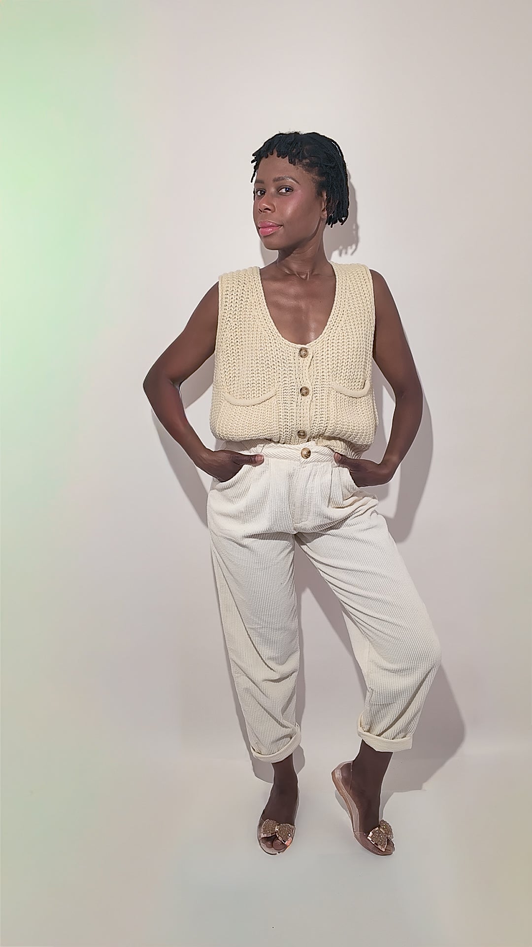Two Piece Set - Soft Knit Sweater Vest