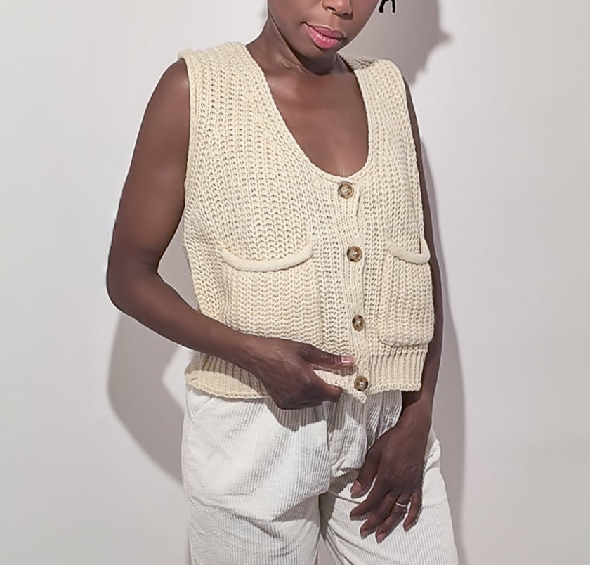 Two Piece Set - Soft Knit Sweater Vest