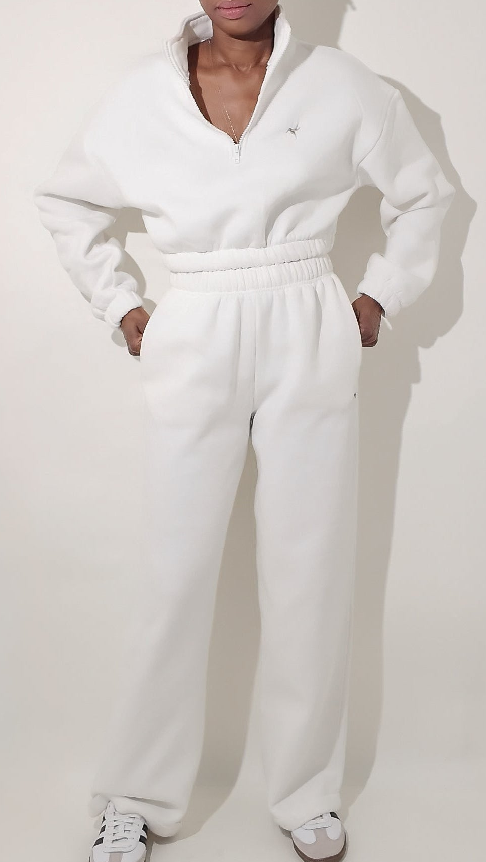 Soft Cotton Blend Lightly Cropped Sweatshirt