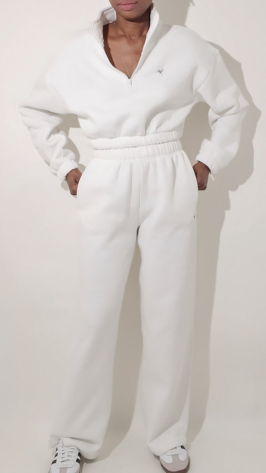Soft Cotton Blend Lightly Cropped Sweatshirt